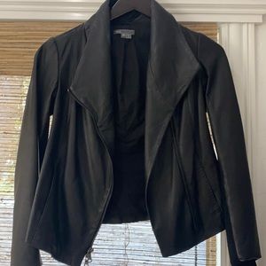 Vince black leather jacket